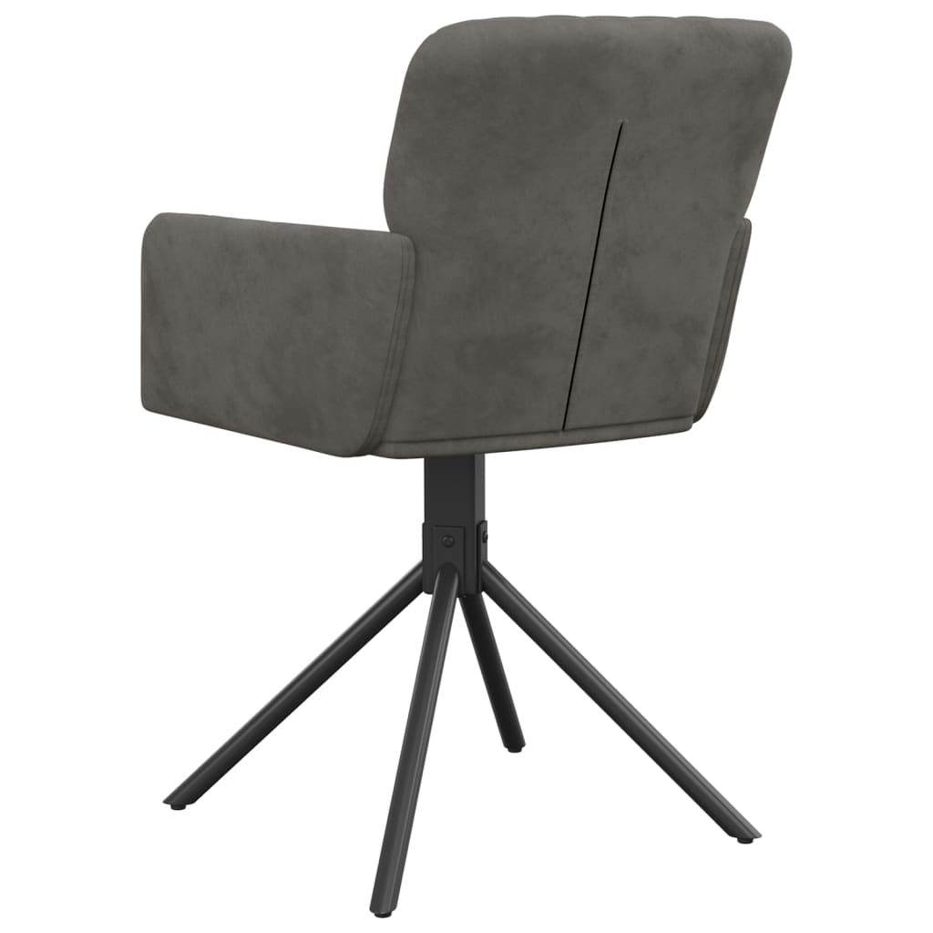Dining Chairs 2 pcs. Swivel Dark Grey Velvet