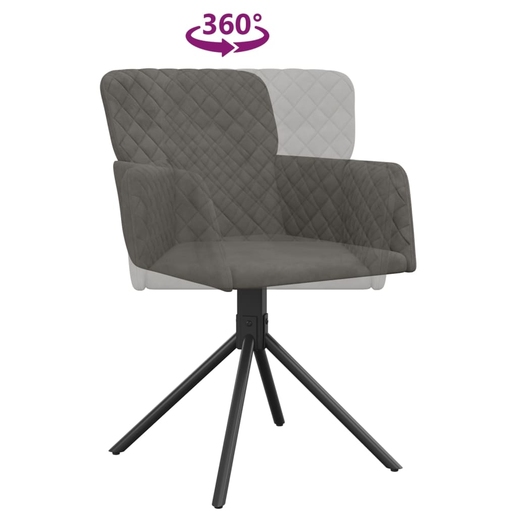 Dining Chairs 2 pcs. Swivel Dark Grey Velvet
