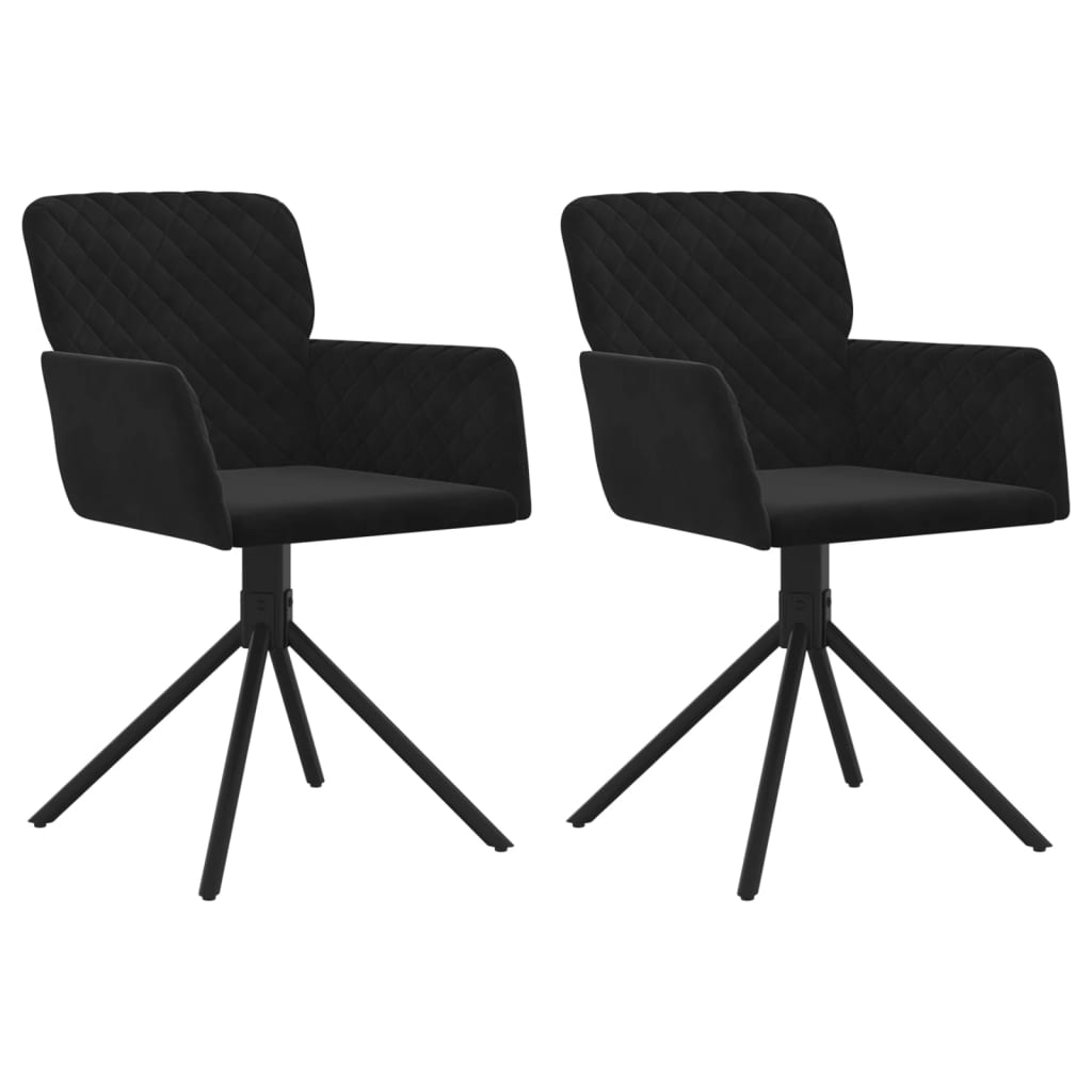 Dining Chairs 2 pcs. Swivel Black Velvet