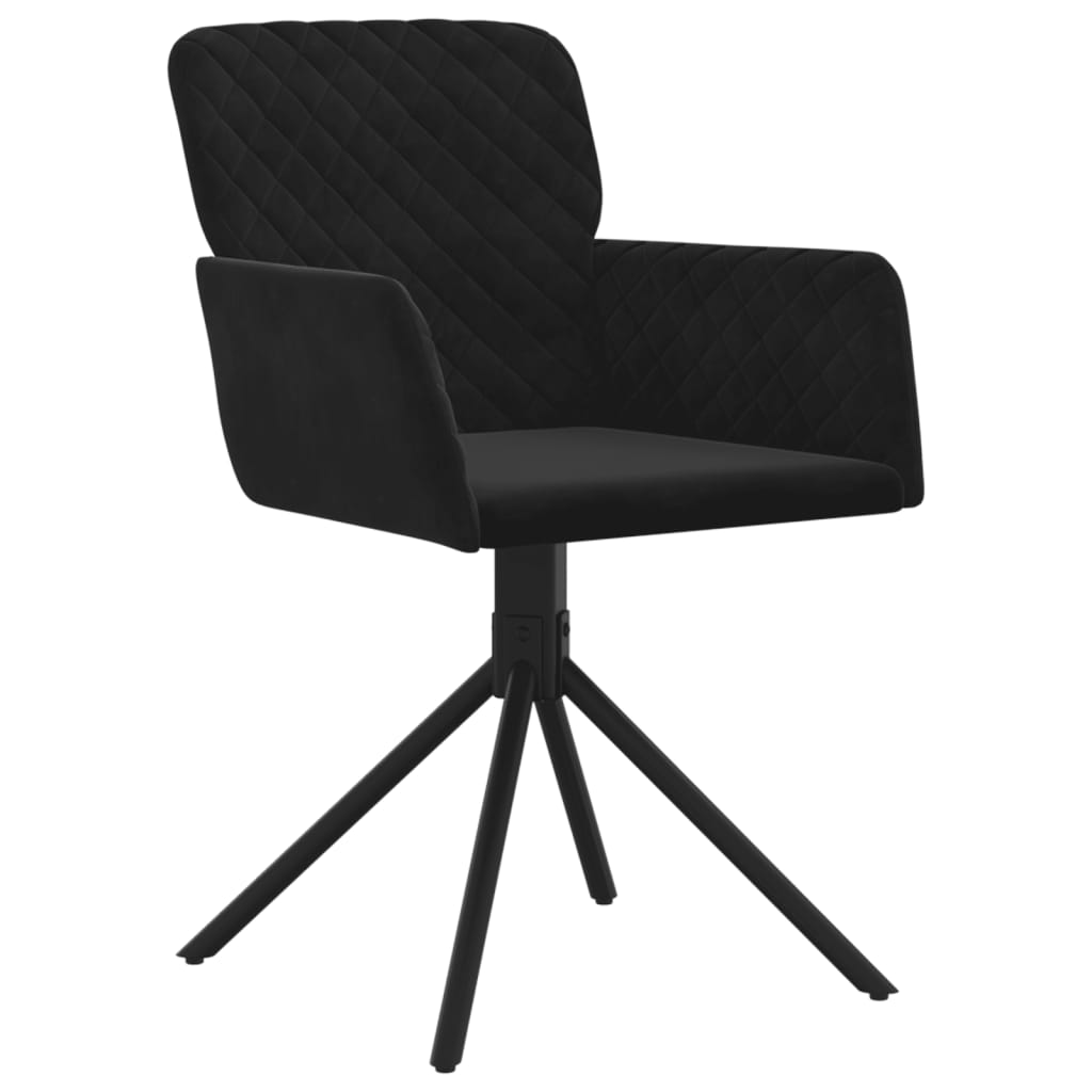 Dining Chairs 2 pcs. Swivel Black Velvet