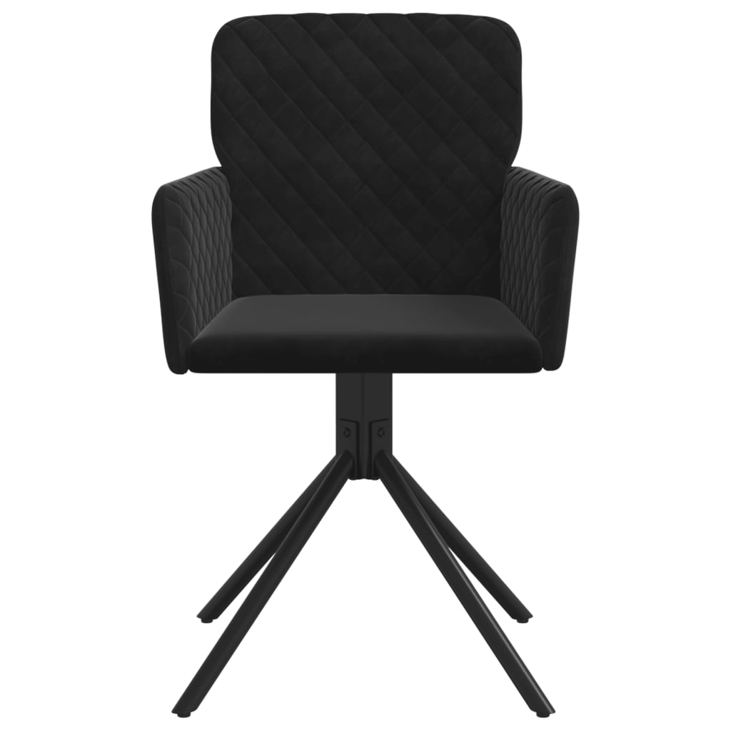 Dining Chairs 2 pcs. Swivel Black Velvet