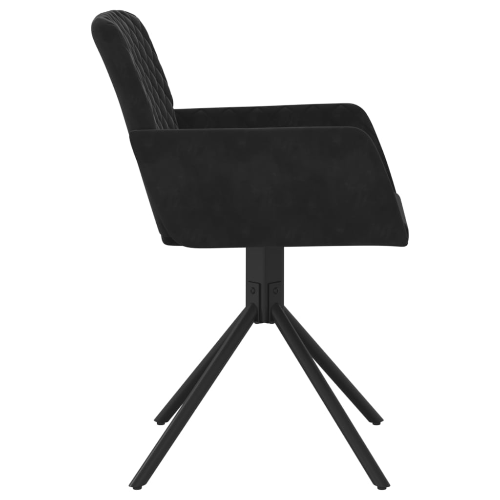 Dining Chairs 2 pcs. Swivel Black Velvet