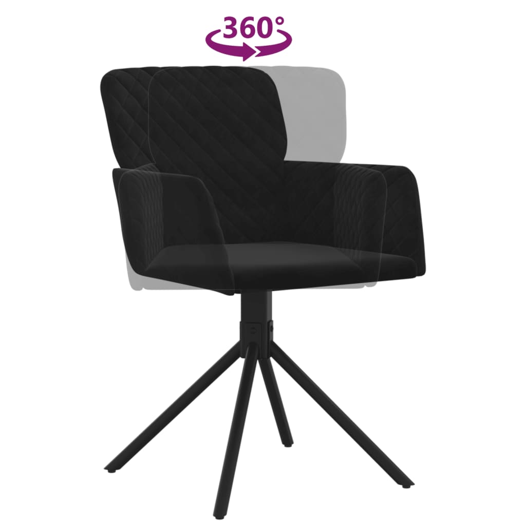 Dining Chairs 2 pcs. Swivel Black Velvet