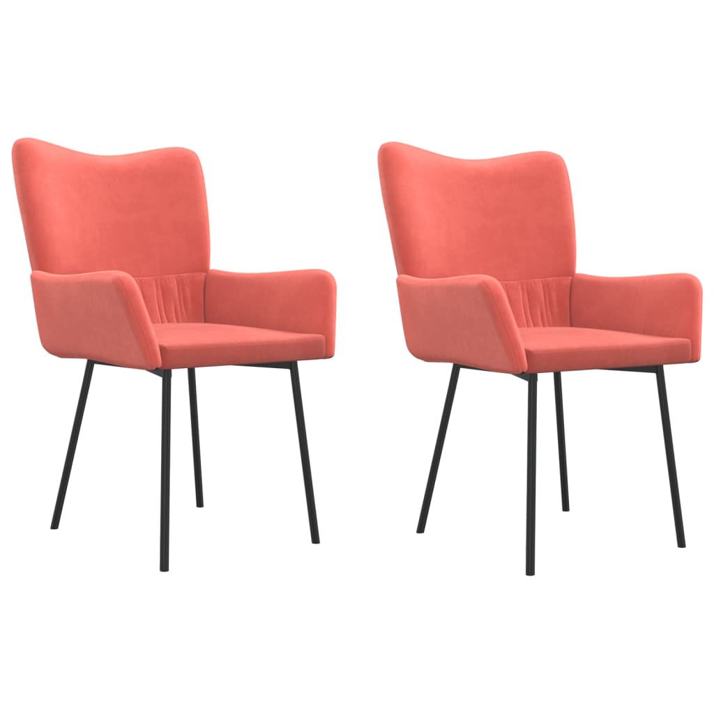 Dining chairs 2 pcs. Pink velvet