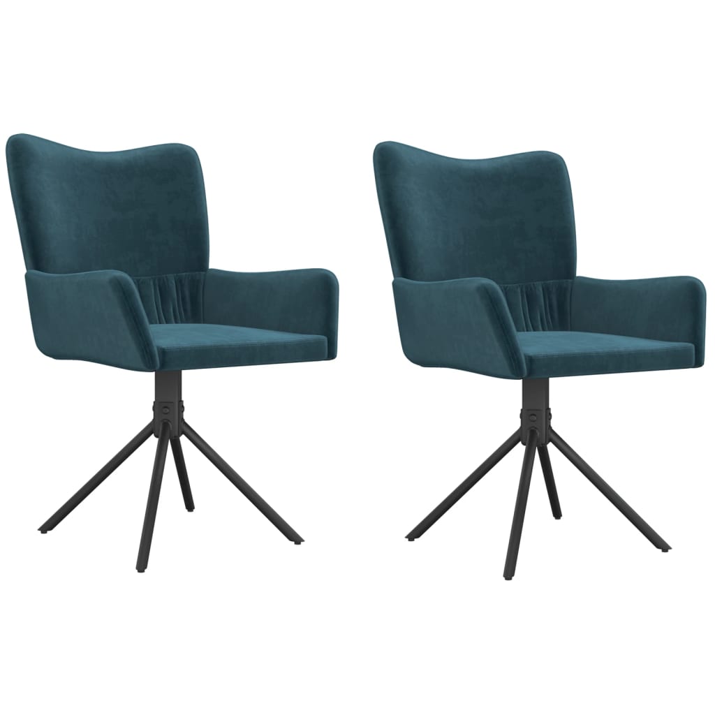 Dining Chairs 2 pcs. Swivel Blue Velvet