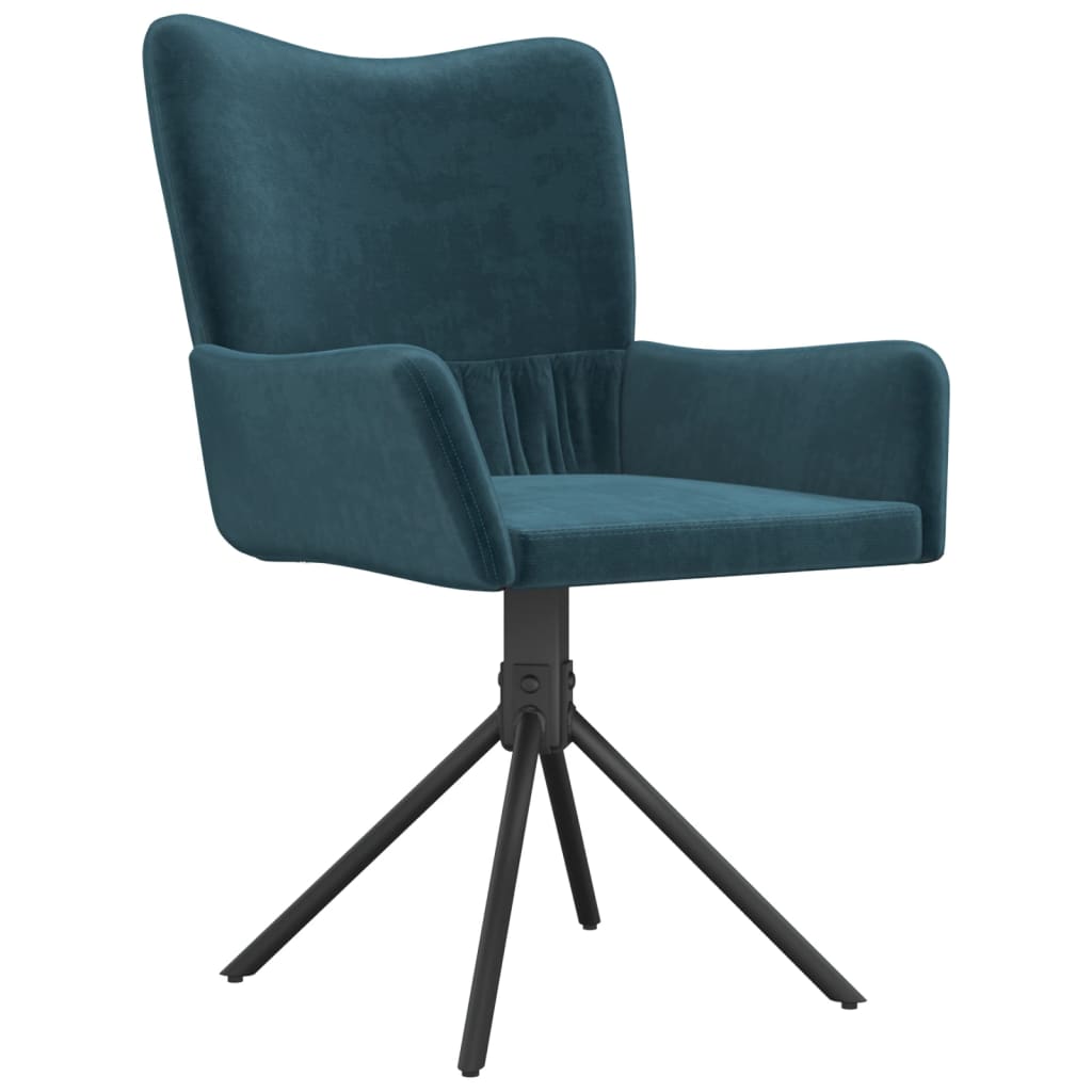 Dining Chairs 2 pcs. Swivel Blue Velvet
