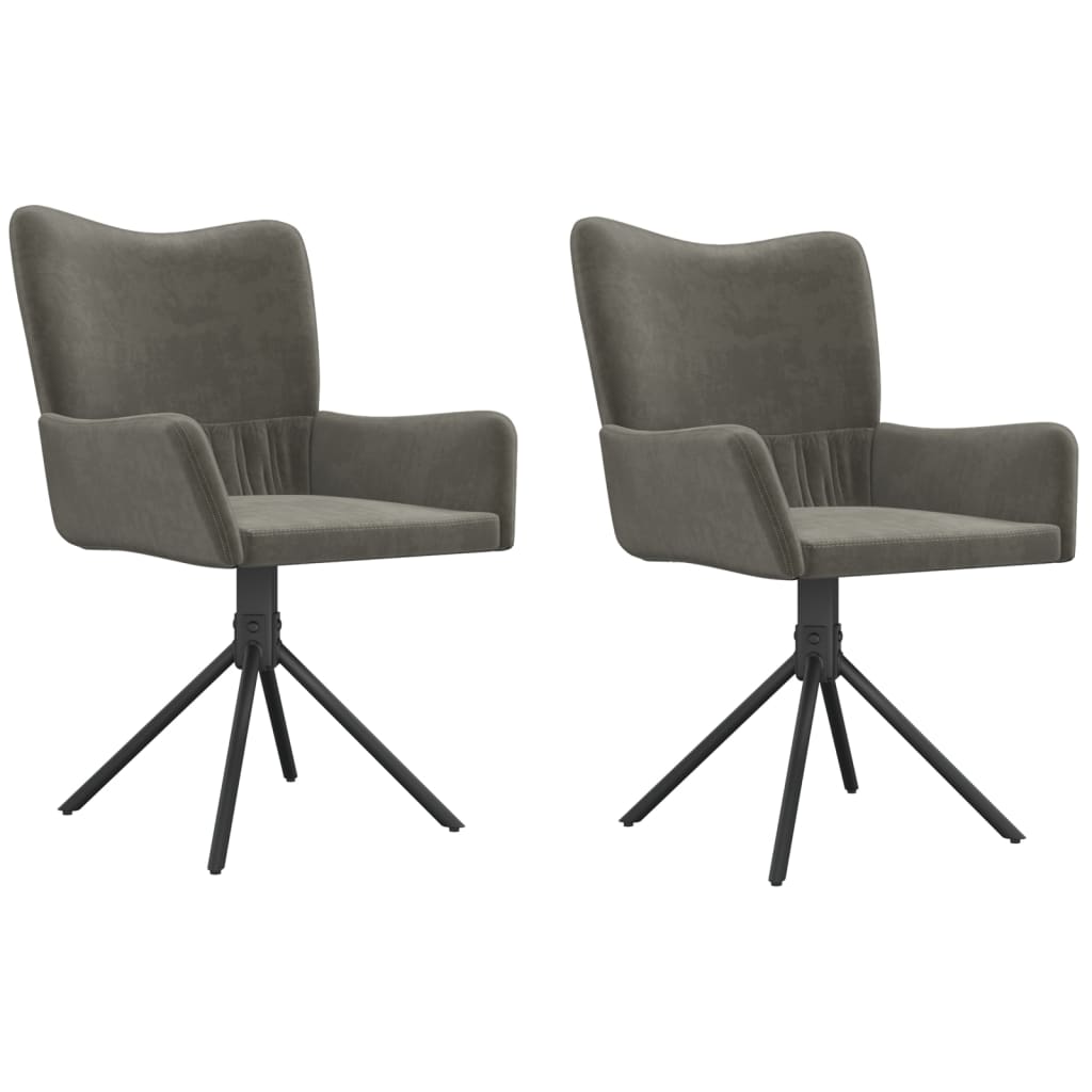 Dining Chairs 2 pcs. Swivel Dark Grey Velvet