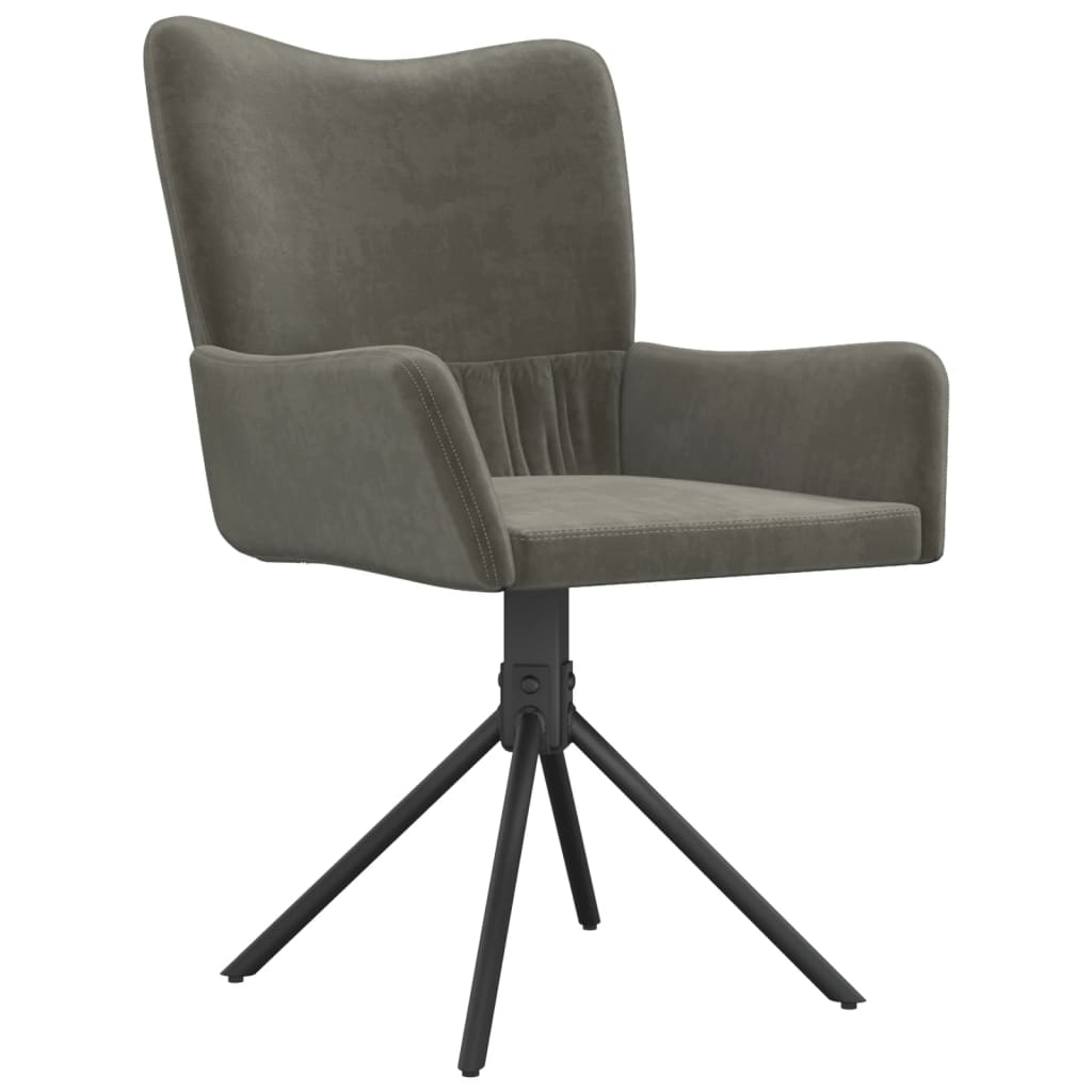 Dining Chairs 2 pcs. Swivel Dark Grey Velvet