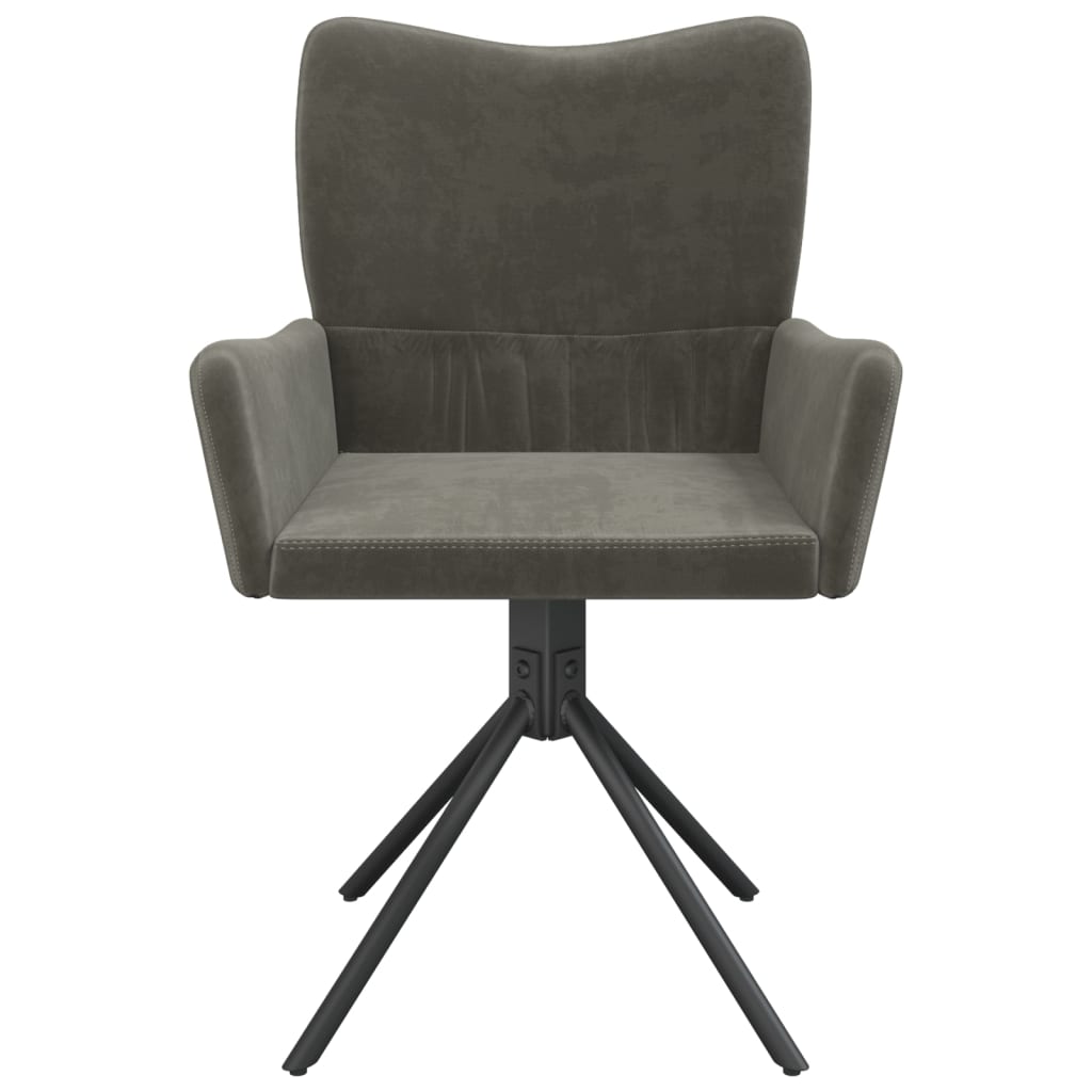 Dining Chairs 2 pcs. Swivel Dark Grey Velvet