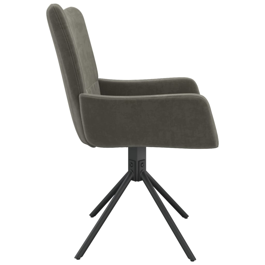 Dining Chairs 2 pcs. Swivel Dark Grey Velvet