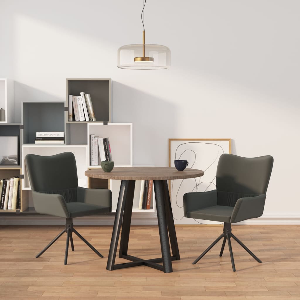 Dining Chairs 2 pcs. Swivel Dark Grey Velvet