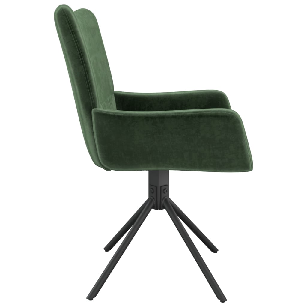 Dining Chairs 2 pcs. Swivel Dark Green Velvet