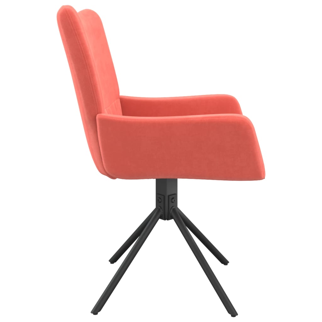 Dining Chairs 2 pcs. Swivel Pink Velvet