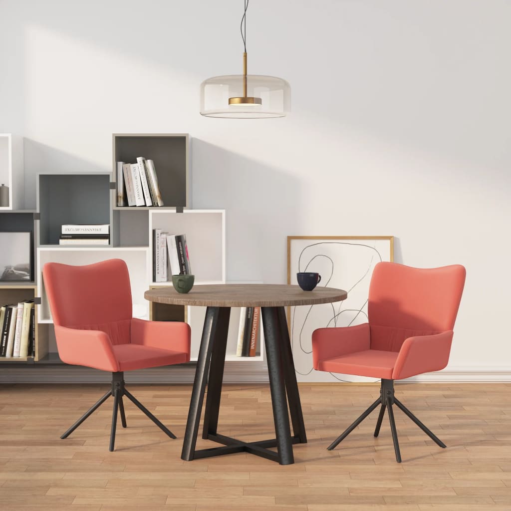 Dining Chairs 2 pcs. Swivel Pink Velvet