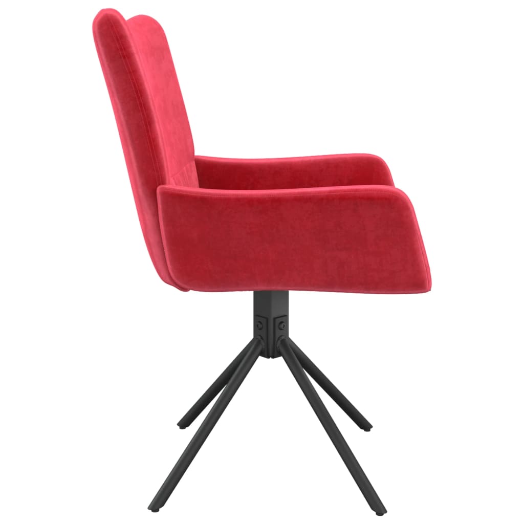 Dining Chairs 2 pcs. Swivel Wine Red Velvet