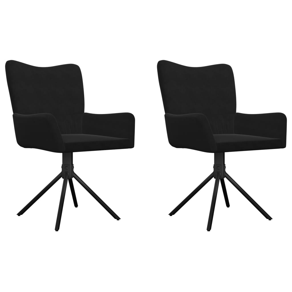 Dining Chairs 2 pcs. Swivel Black Velvet