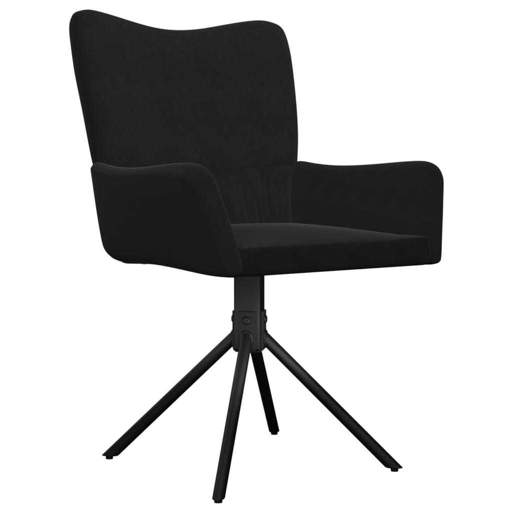 Dining Chairs 2 pcs. Swivel Black Velvet