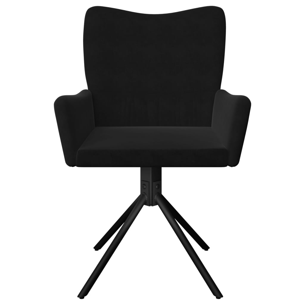Dining Chairs 2 pcs. Swivel Black Velvet