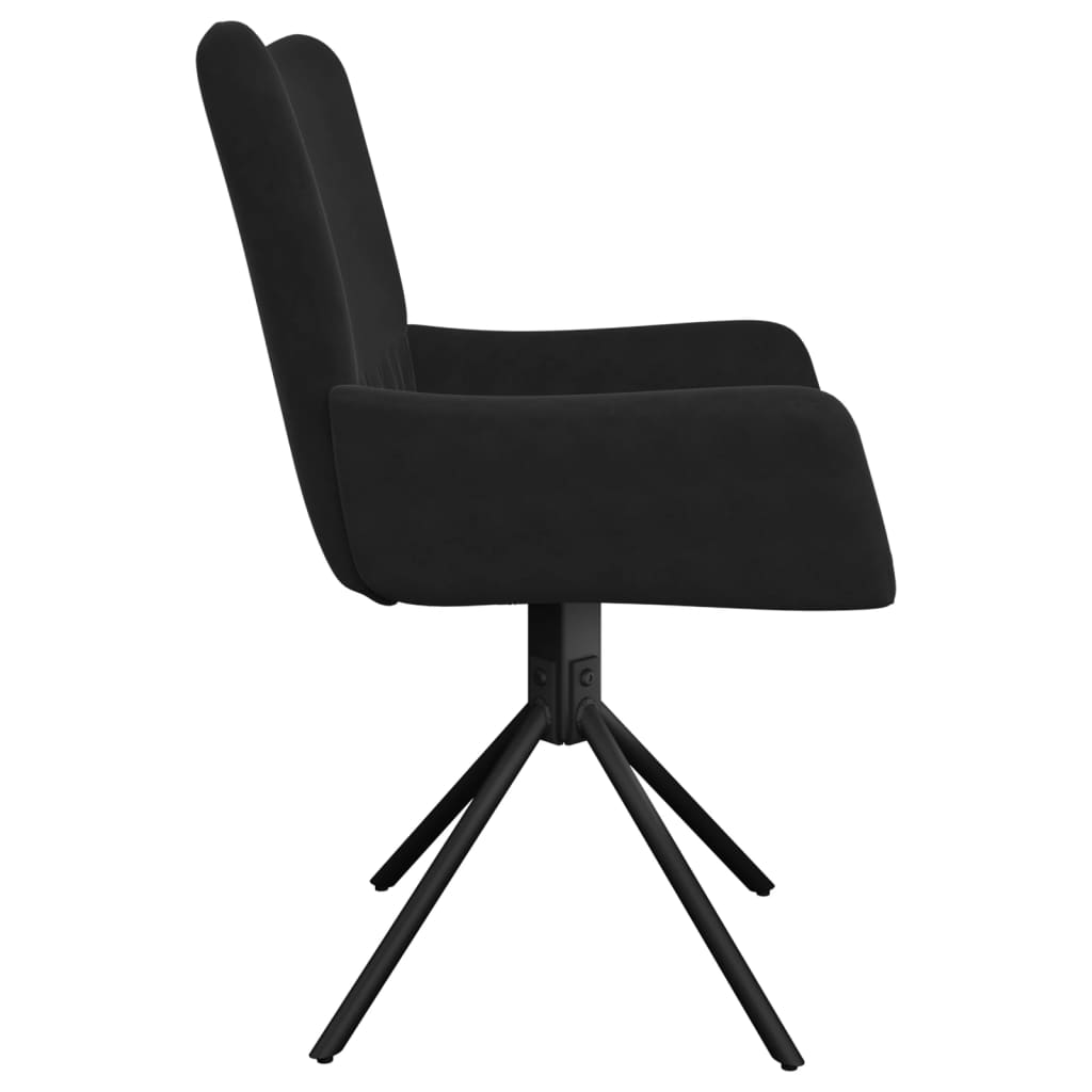 Dining Chairs 2 pcs. Swivel Black Velvet