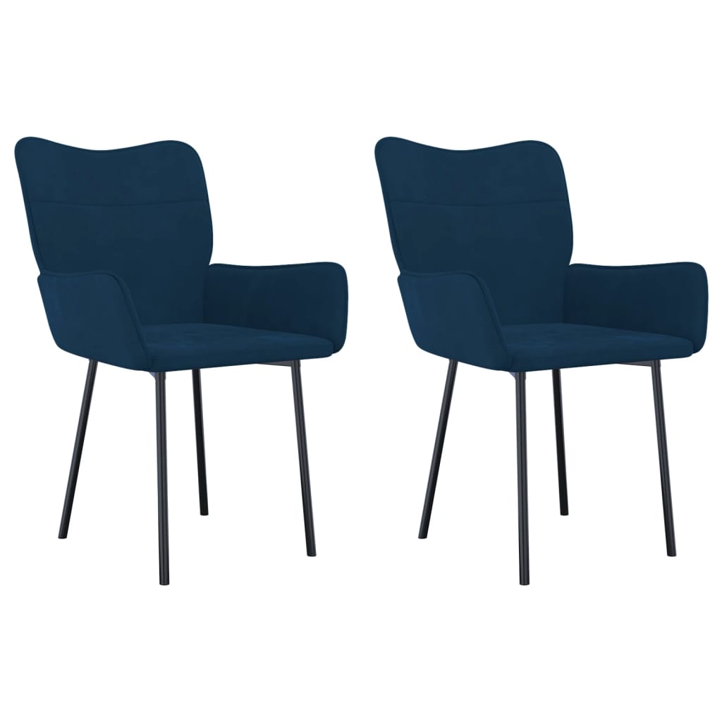 Dining chairs 2 pcs. Blue velvet