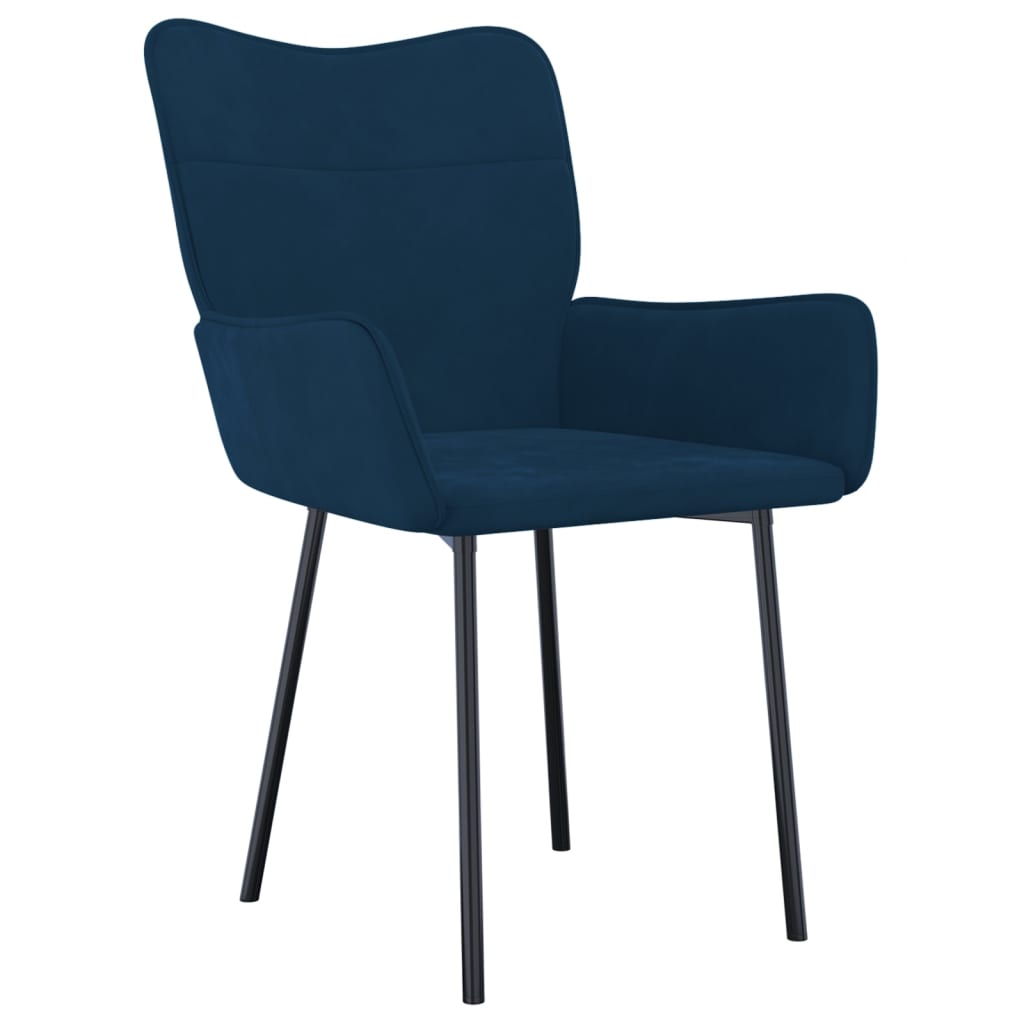 Dining chairs 2 pcs. Blue velvet