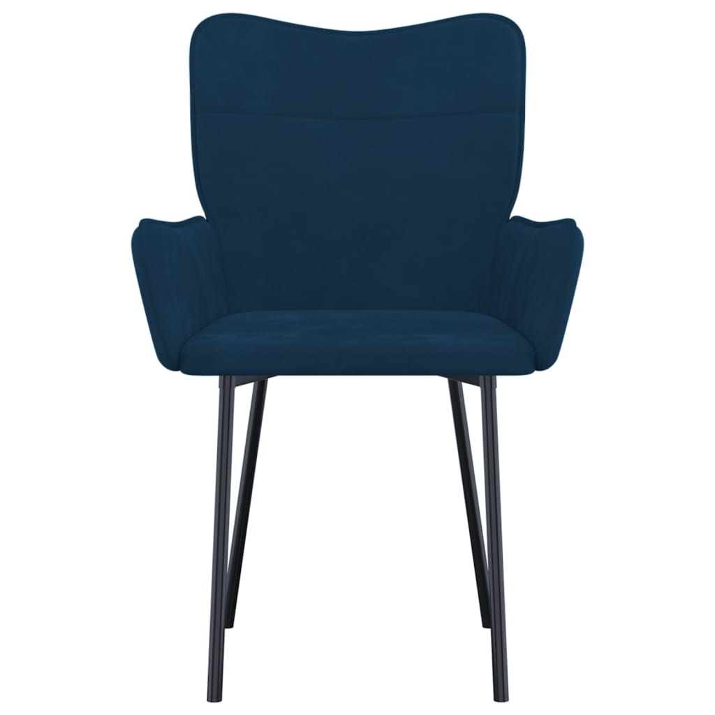Dining chairs 2 pcs. Blue velvet