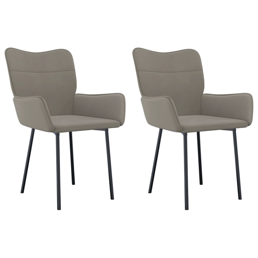 Dining chairs 2 pcs. Light grey velvet