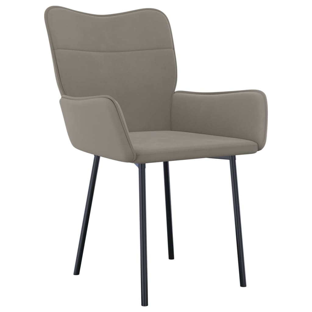 Dining chairs 2 pcs. Light grey velvet