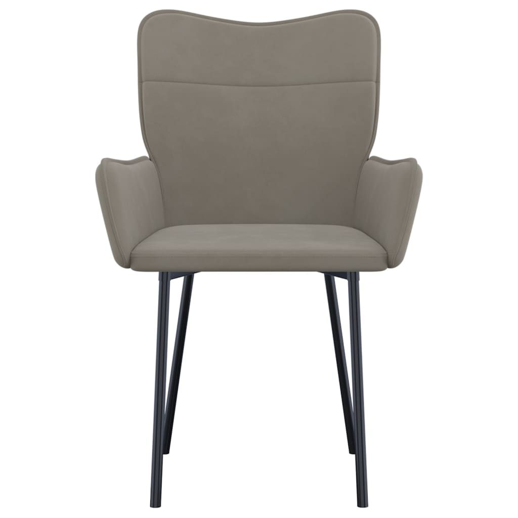 Dining chairs 2 pcs. Light grey velvet