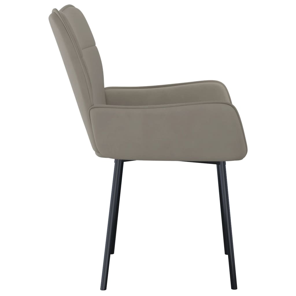 Dining chairs 2 pcs. Light grey velvet
