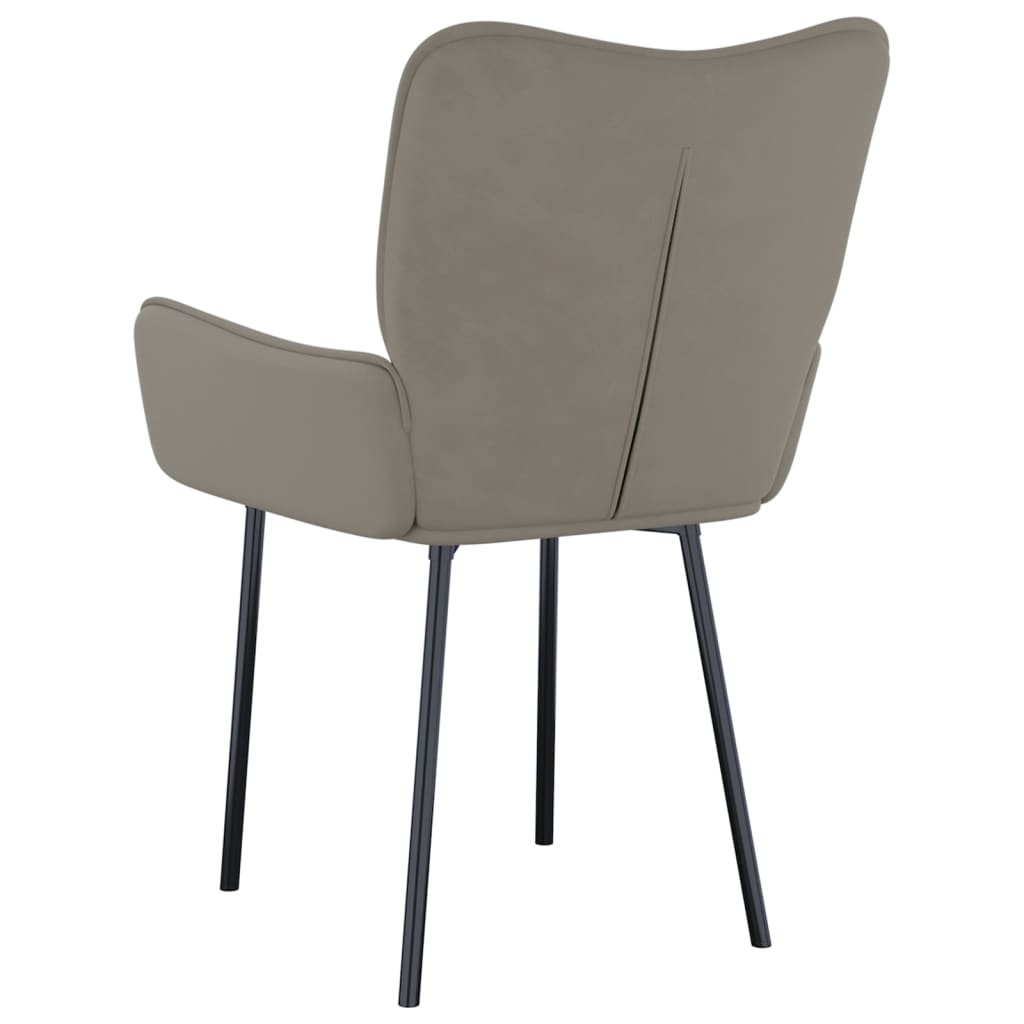 Dining chairs 2 pcs. Light grey velvet