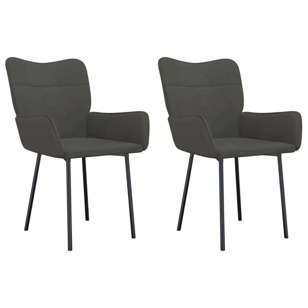 Dining chairs 2 pcs. Dark grey velvet