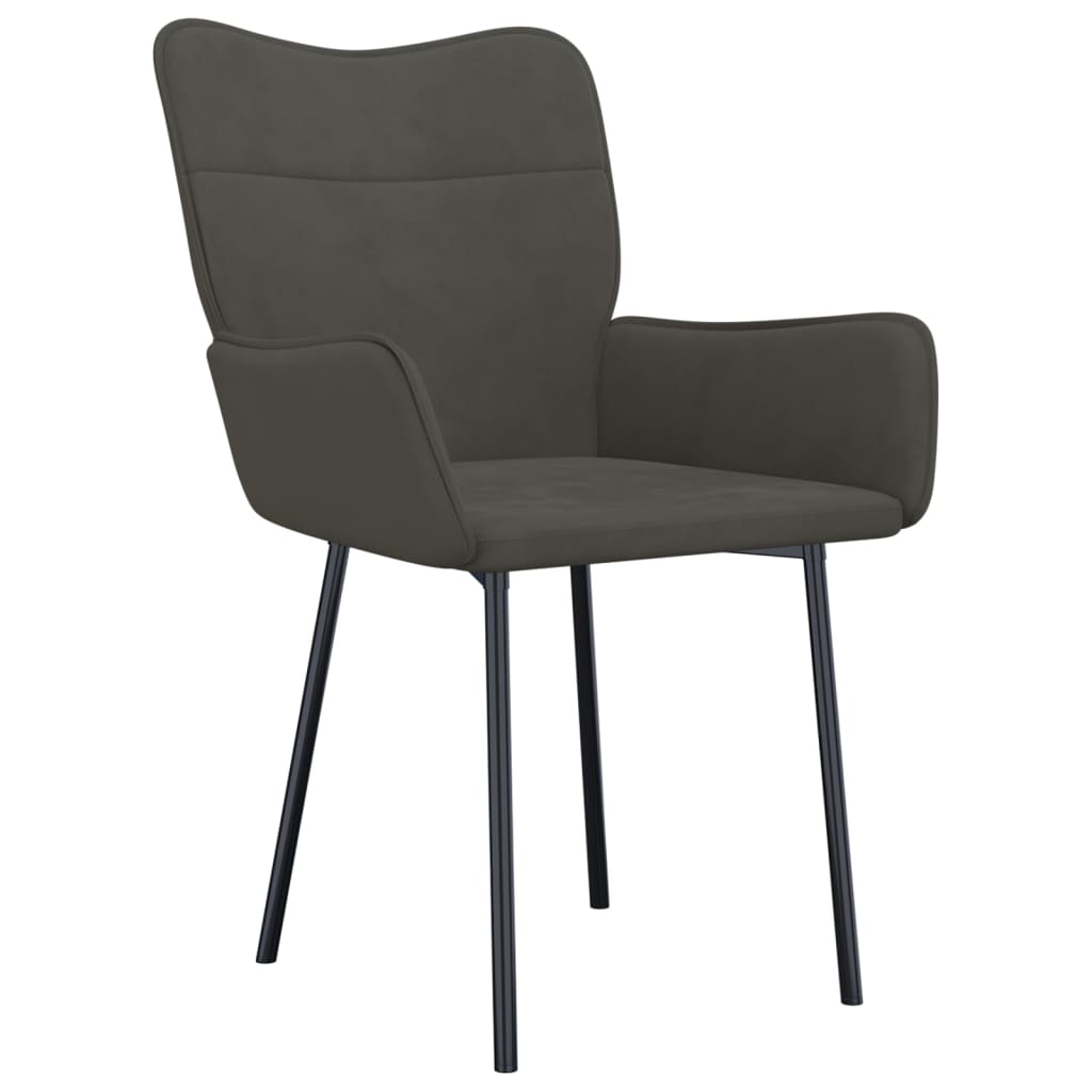 Dining chairs 2 pcs. Dark grey velvet