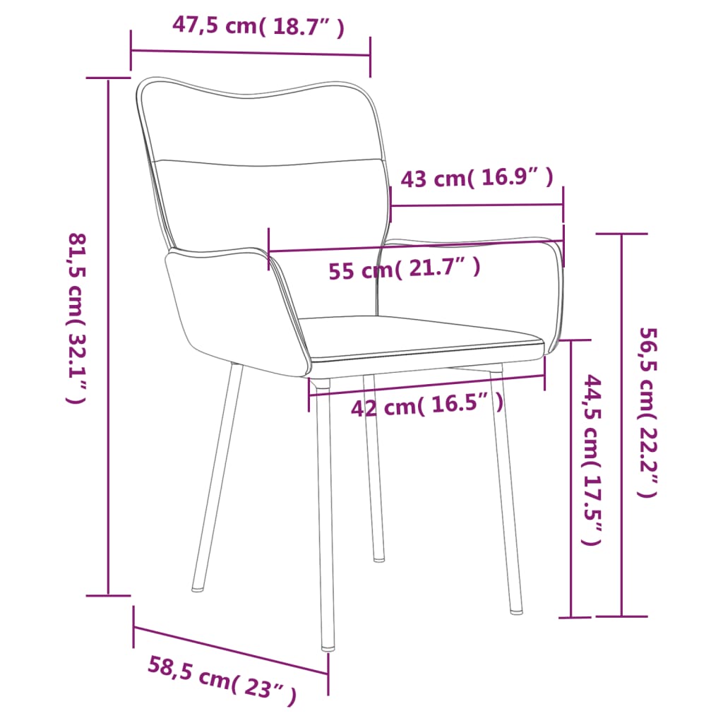 Dining chairs 2 pcs. Dark grey velvet