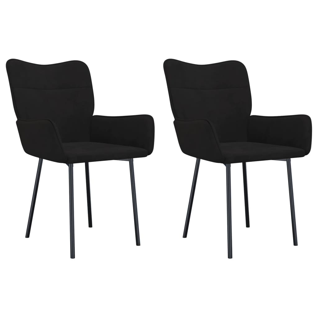 Dining chairs 2 pcs. Black velvet