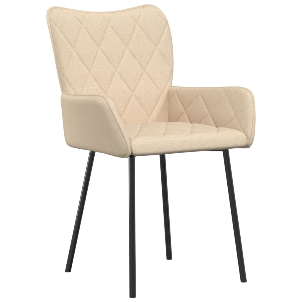 Dining chairs 2 pcs. Cream fabric