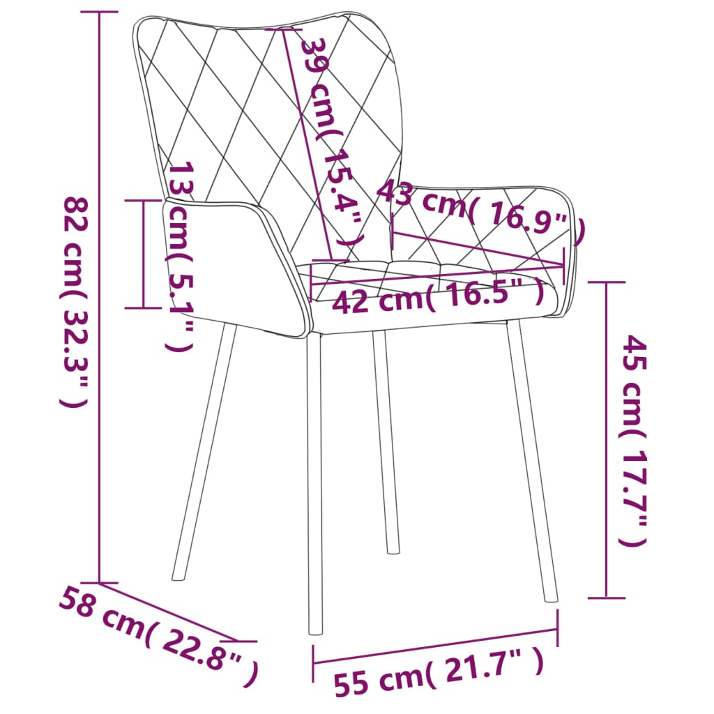 Dining chairs 2 pcs. Cream fabric
