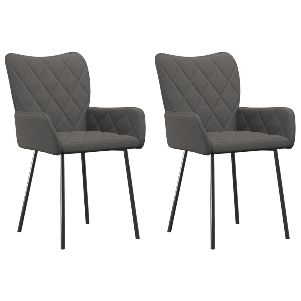 Dining chairs 2 pcs. Dark grey fabric