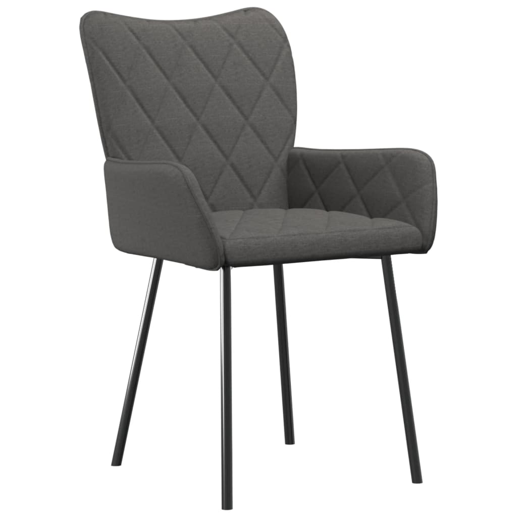Dining chairs 2 pcs. Dark grey fabric