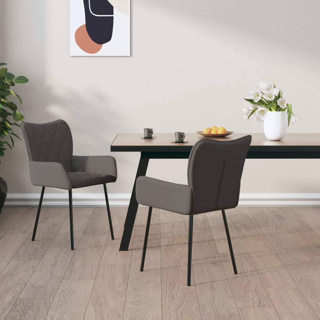 Dining chairs 2 pcs. Dark grey fabric