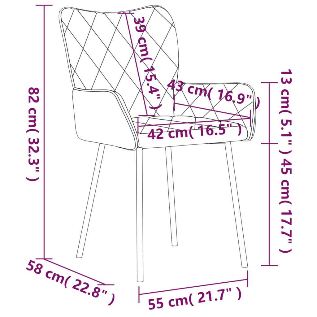 Dining chairs 2 pcs. Blue fabric