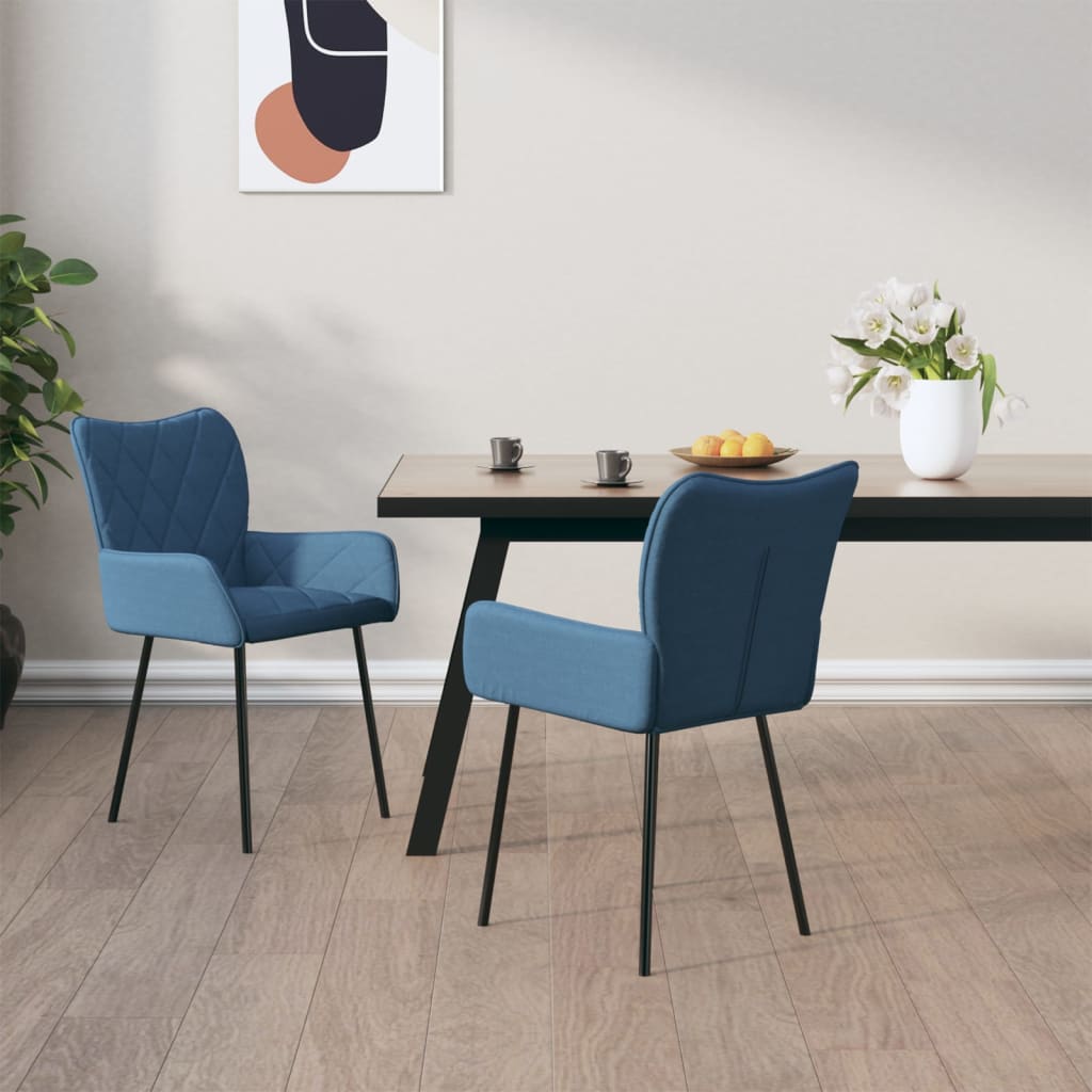Dining chairs 2 pcs. Blue fabric