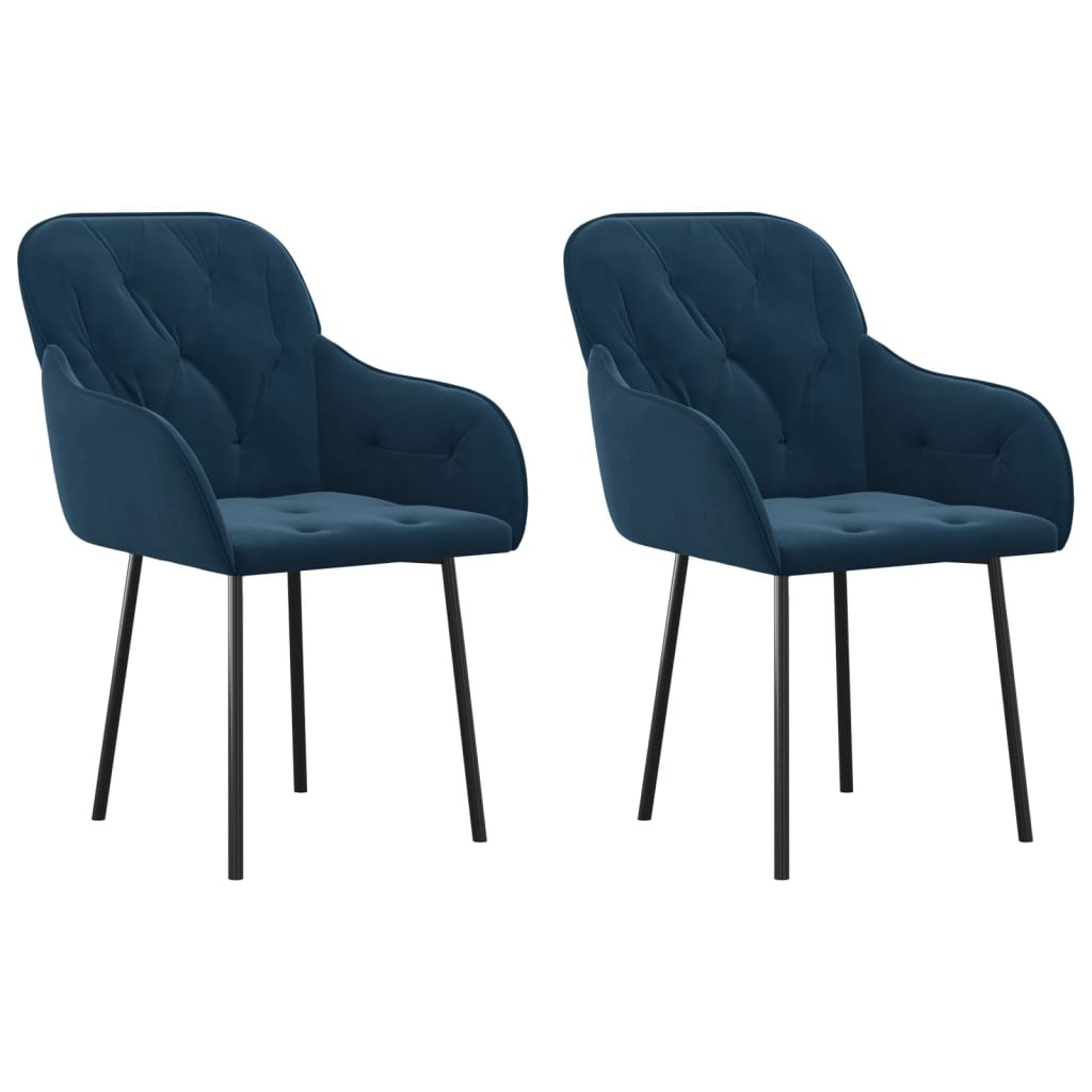 Dining chairs 2 pcs. Blue velvet