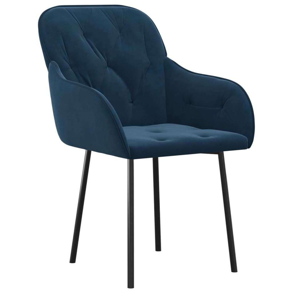 Dining chairs 2 pcs. Blue velvet