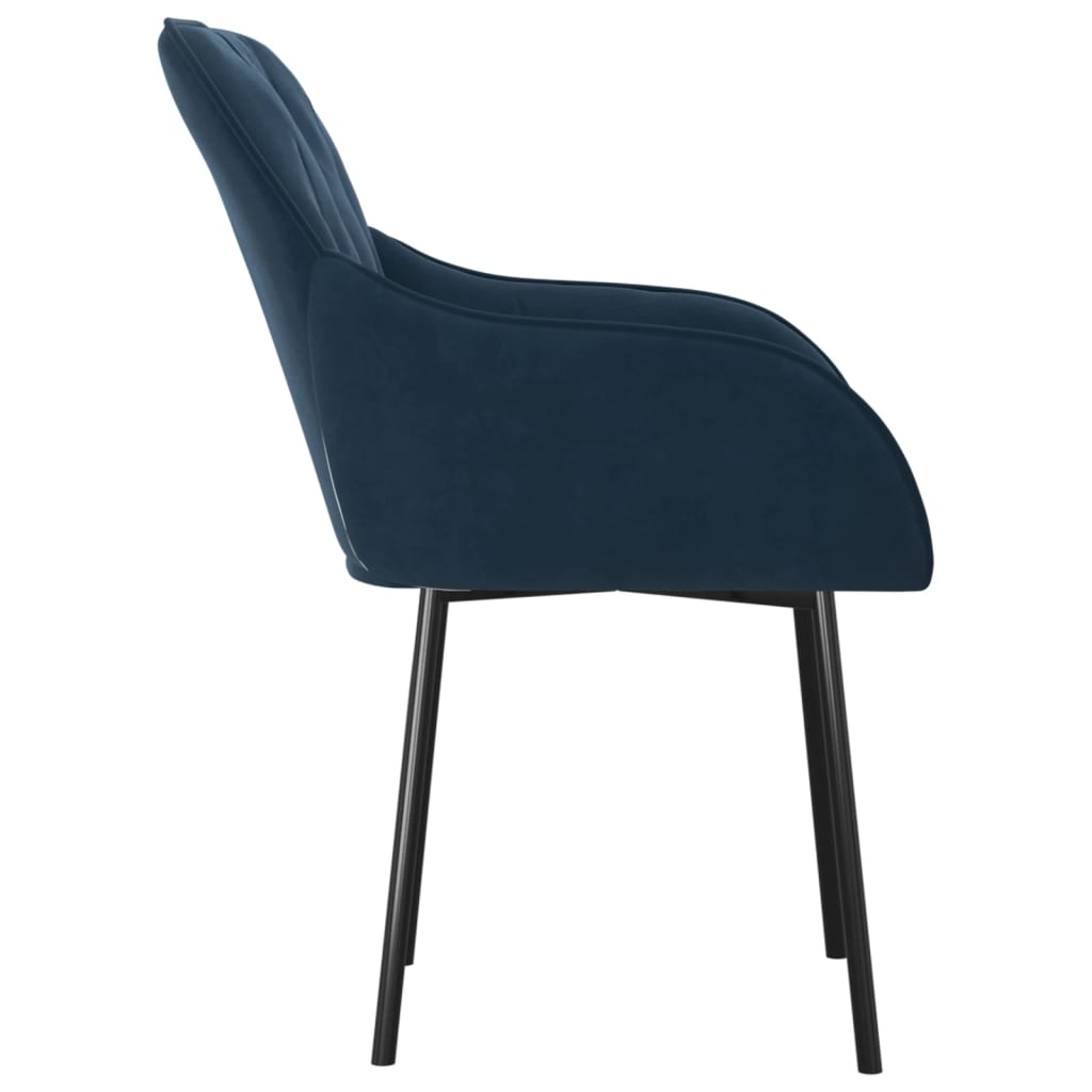 Dining chairs 2 pcs. Blue velvet