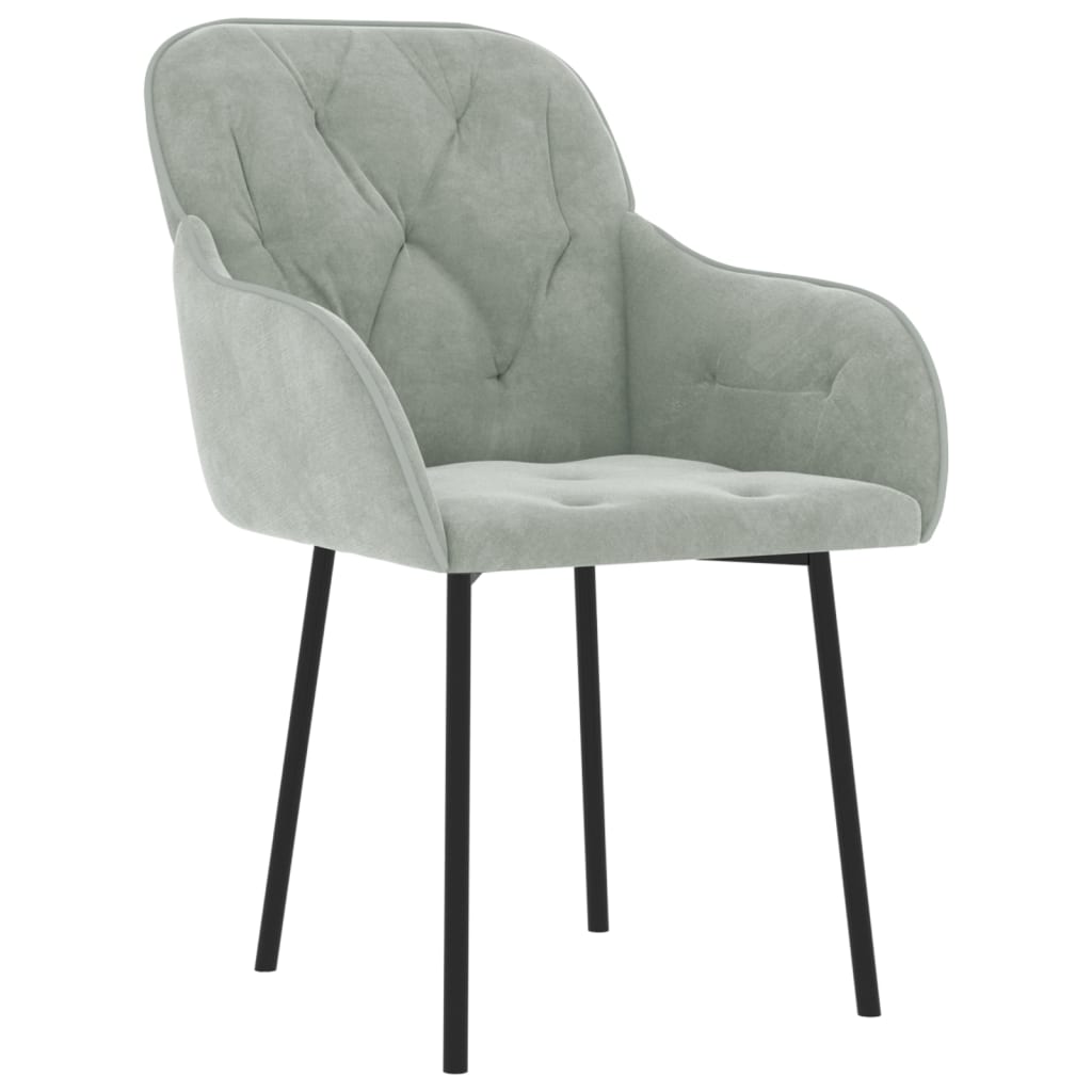 Dining chairs 2 pcs. Light grey velvet