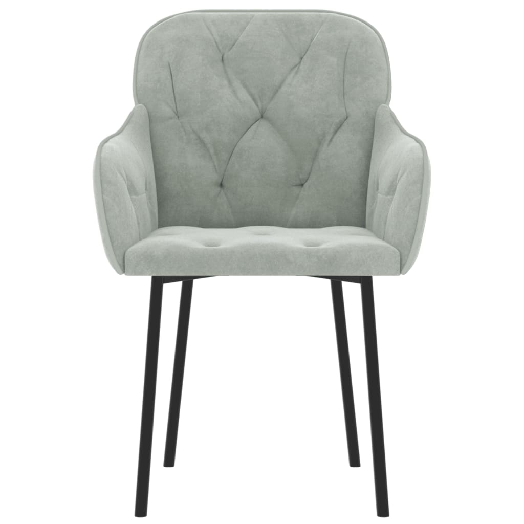Dining chairs 2 pcs. Light grey velvet