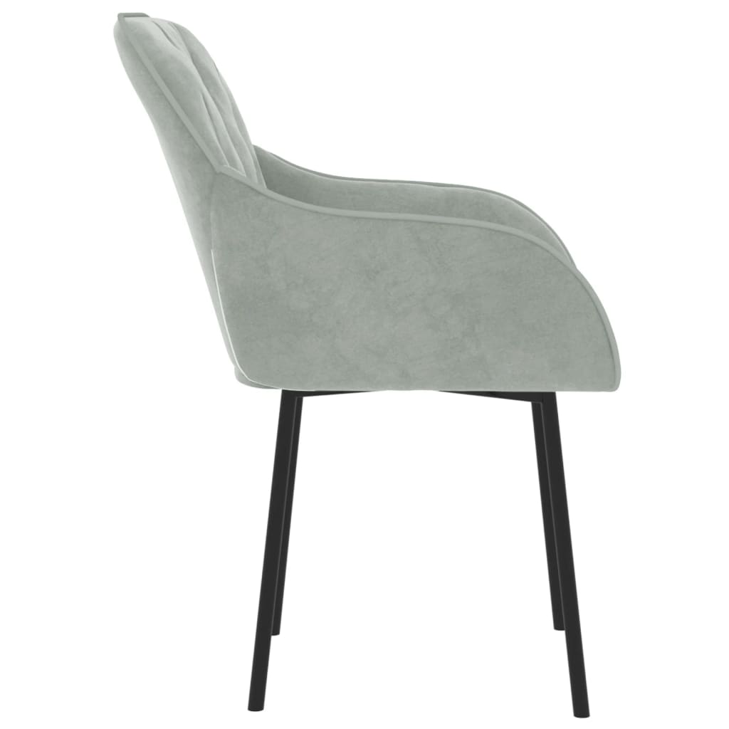 Dining chairs 2 pcs. Light grey velvet