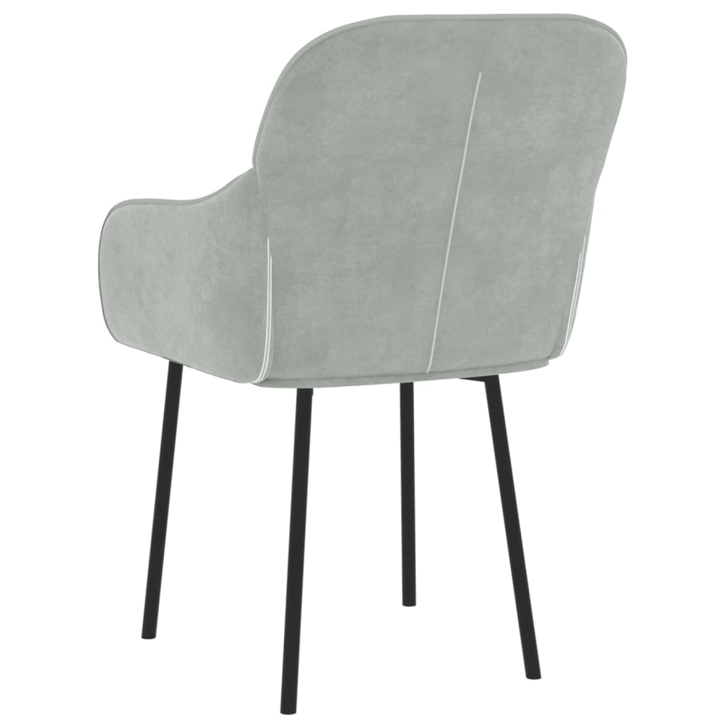 Dining chairs 2 pcs. Light grey velvet