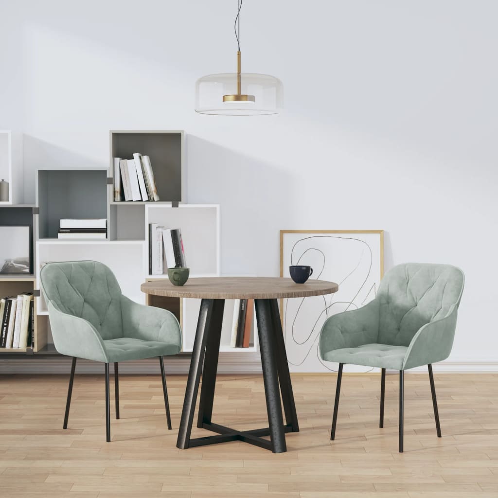 Dining chairs 2 pcs. Light grey velvet